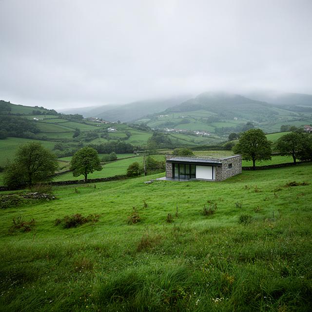 Paisaje verde de Candamo junto a una oficina de consultoría en Asturias